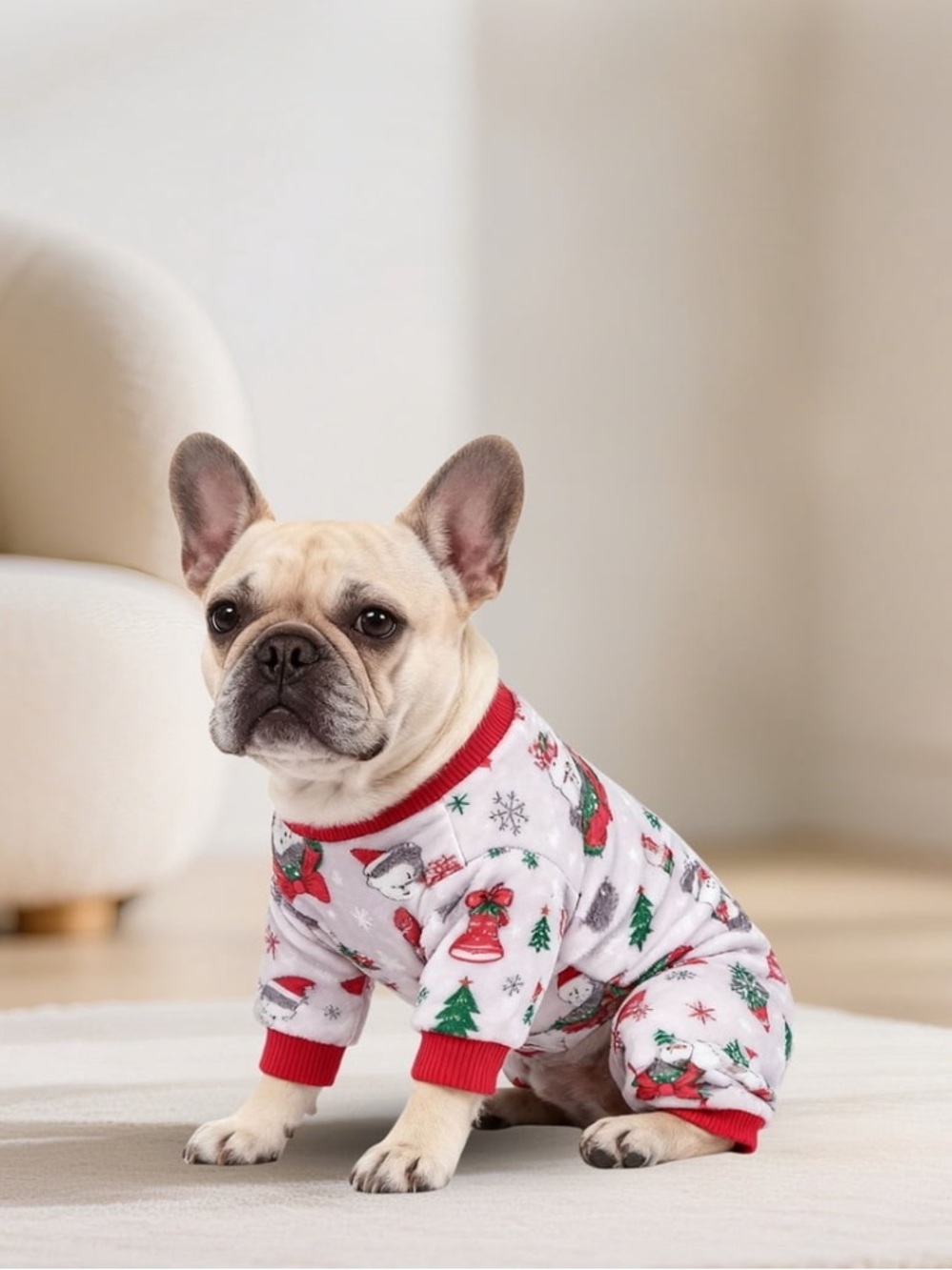 Pet Spirit Holiday Red & White Dog Pajama Onesie. Size Medium